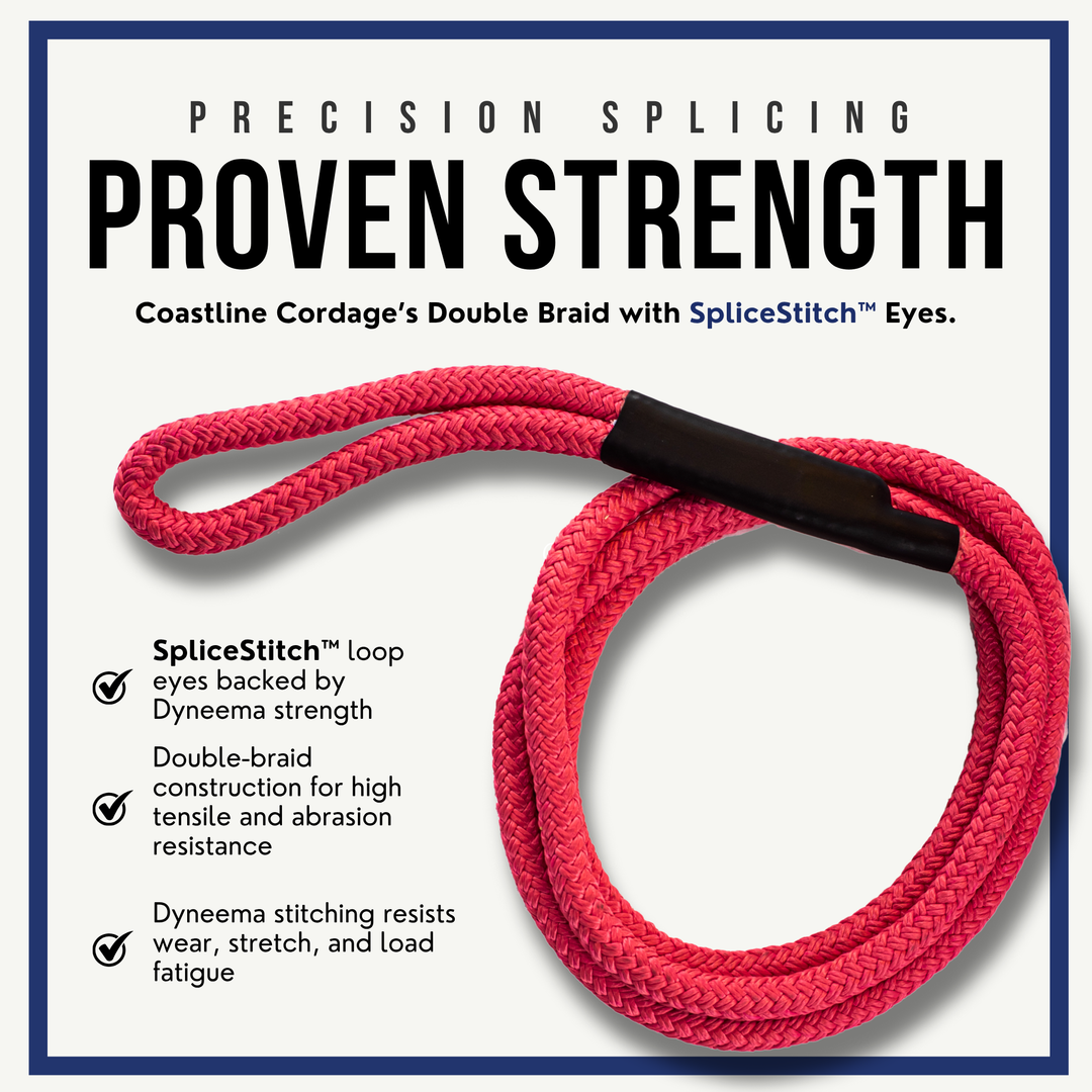 Polyester Double Braided Pulling Rope with Splice Pulling Eyes